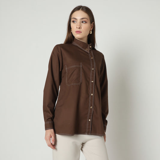 Chanté - Ivanka Shirt in Coffee