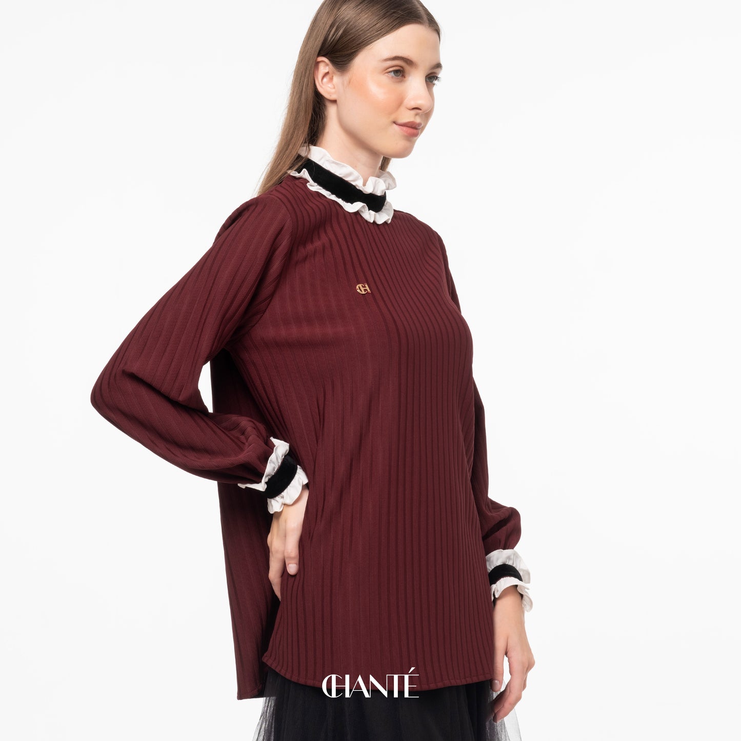 Chanté - Claire Blouse in Maroon