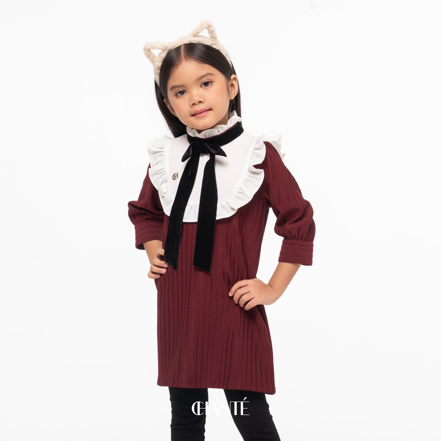 Chanté - Claire Girl Dress in Maroon
