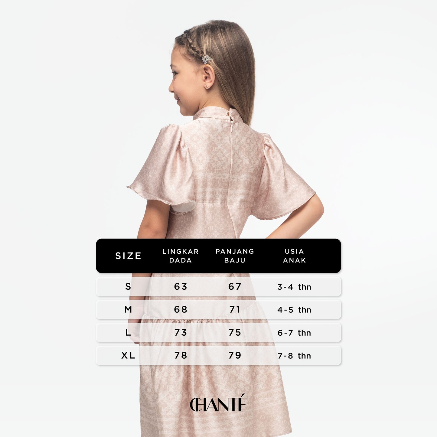 Chanté - Dalia Girl Dress in Almond