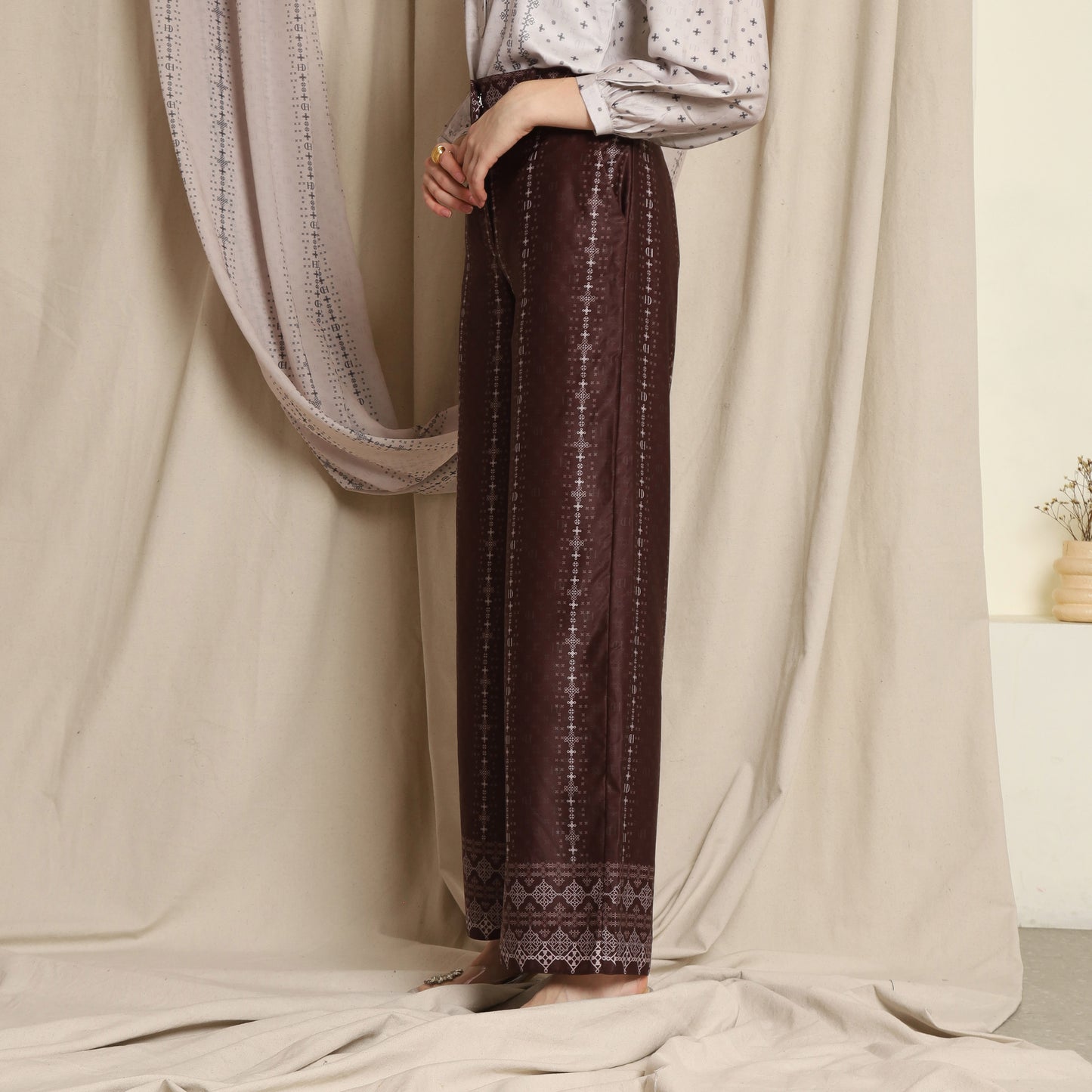 Bundle 3 - Kaira Blouse & Kamari Pants in Burgundy