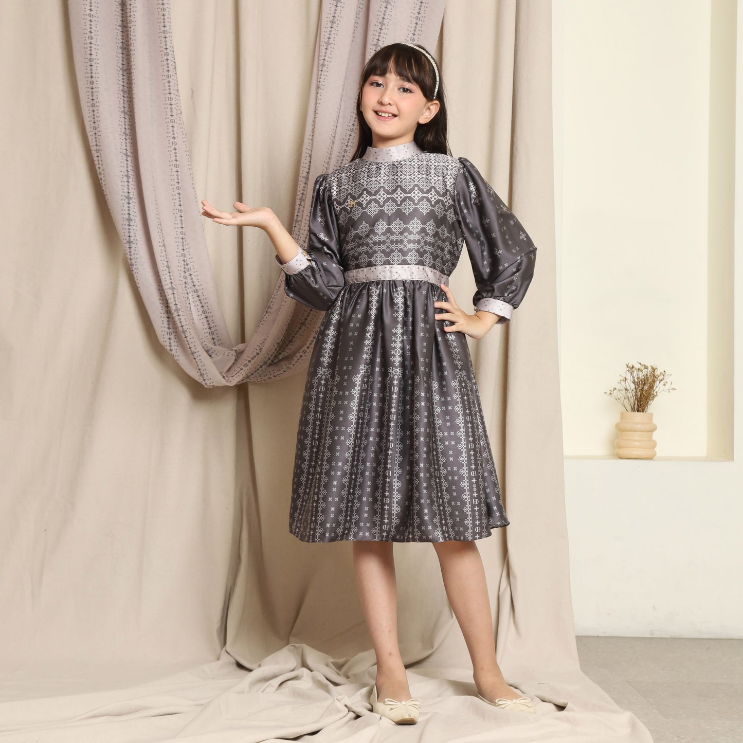 Chanté - Karima Girl Dress in Charcoal