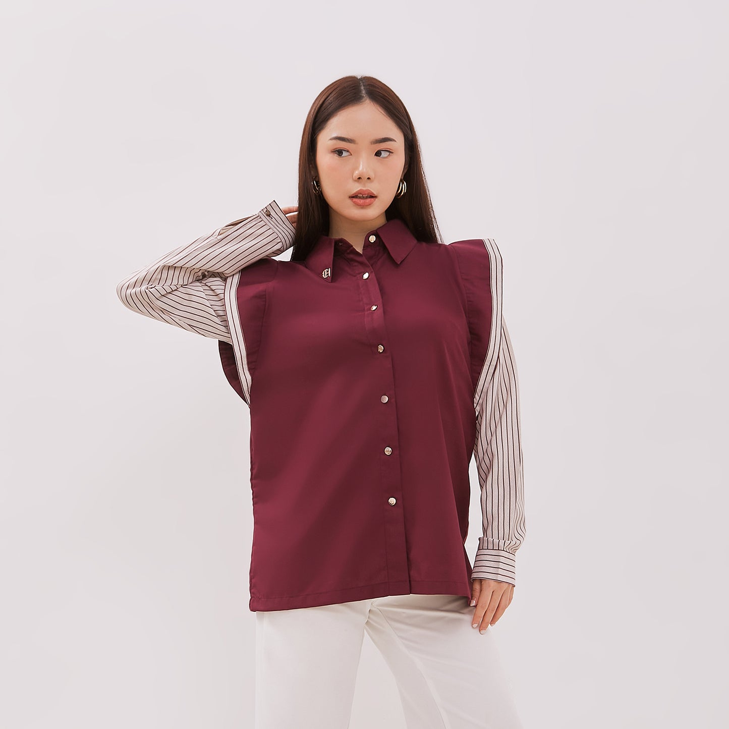 Chanté - Giana Shirt in Maroon