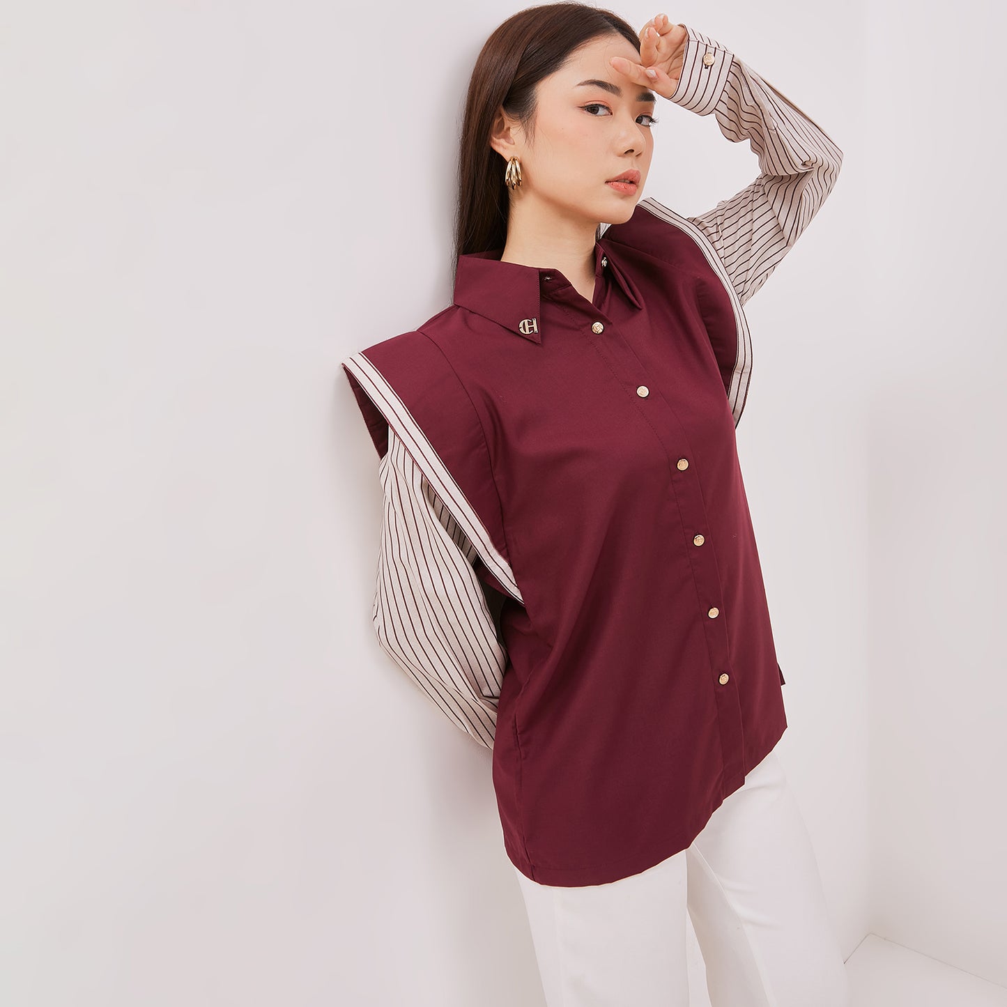 Chanté - Giana Shirt in Maroon