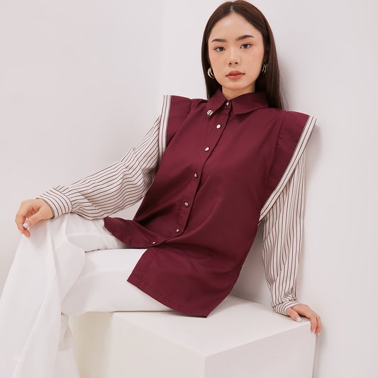 Chanté - Giana Shirt in Maroon