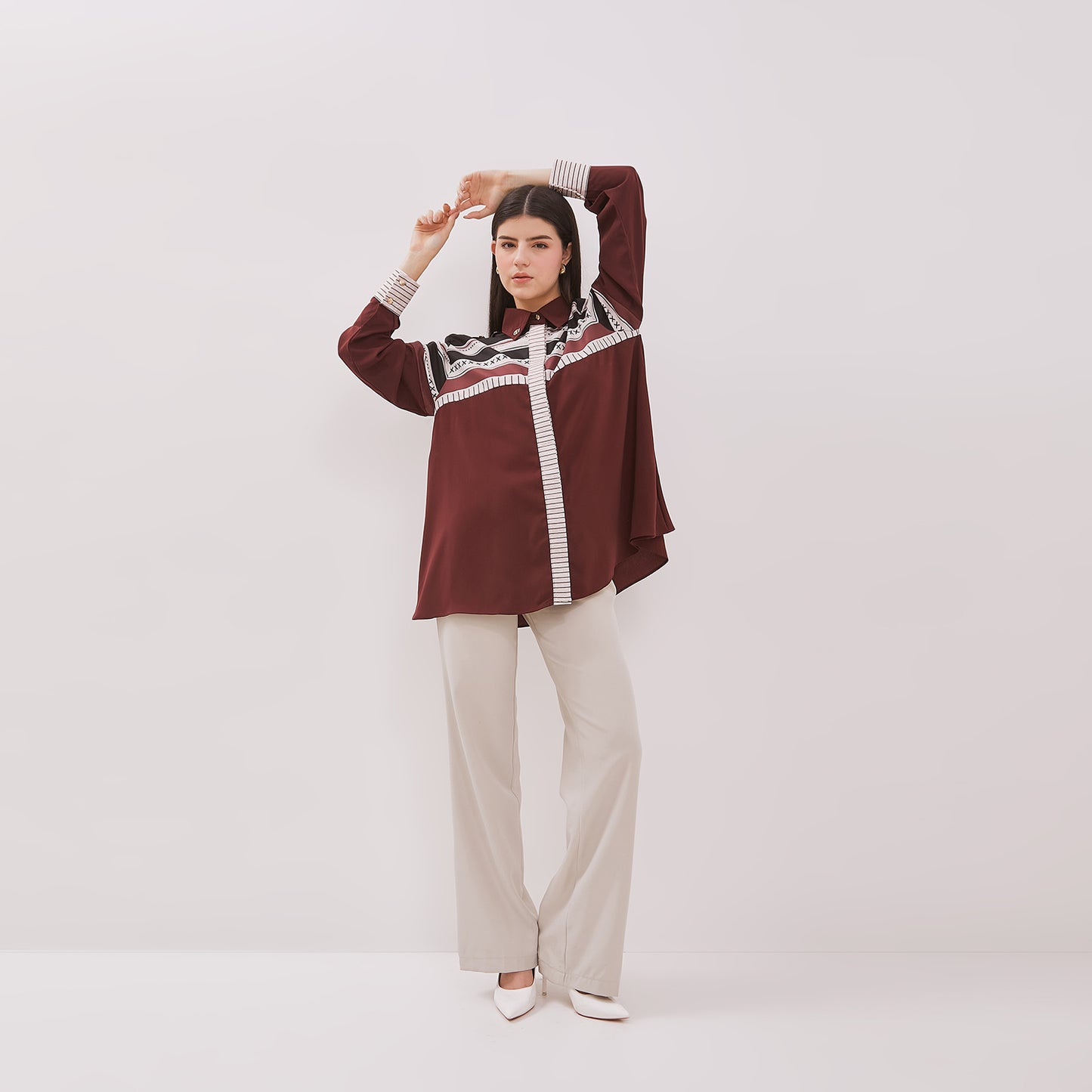 Chanté - Galla Shirt in Maroon