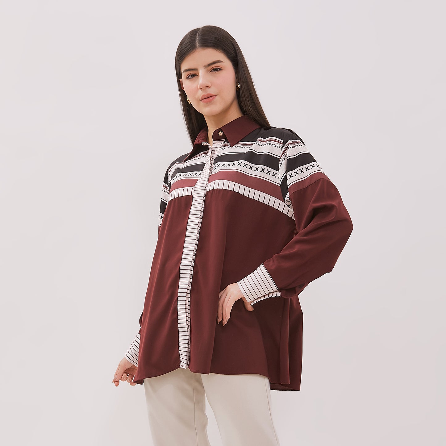 Chanté - Galla Shirt in Maroon