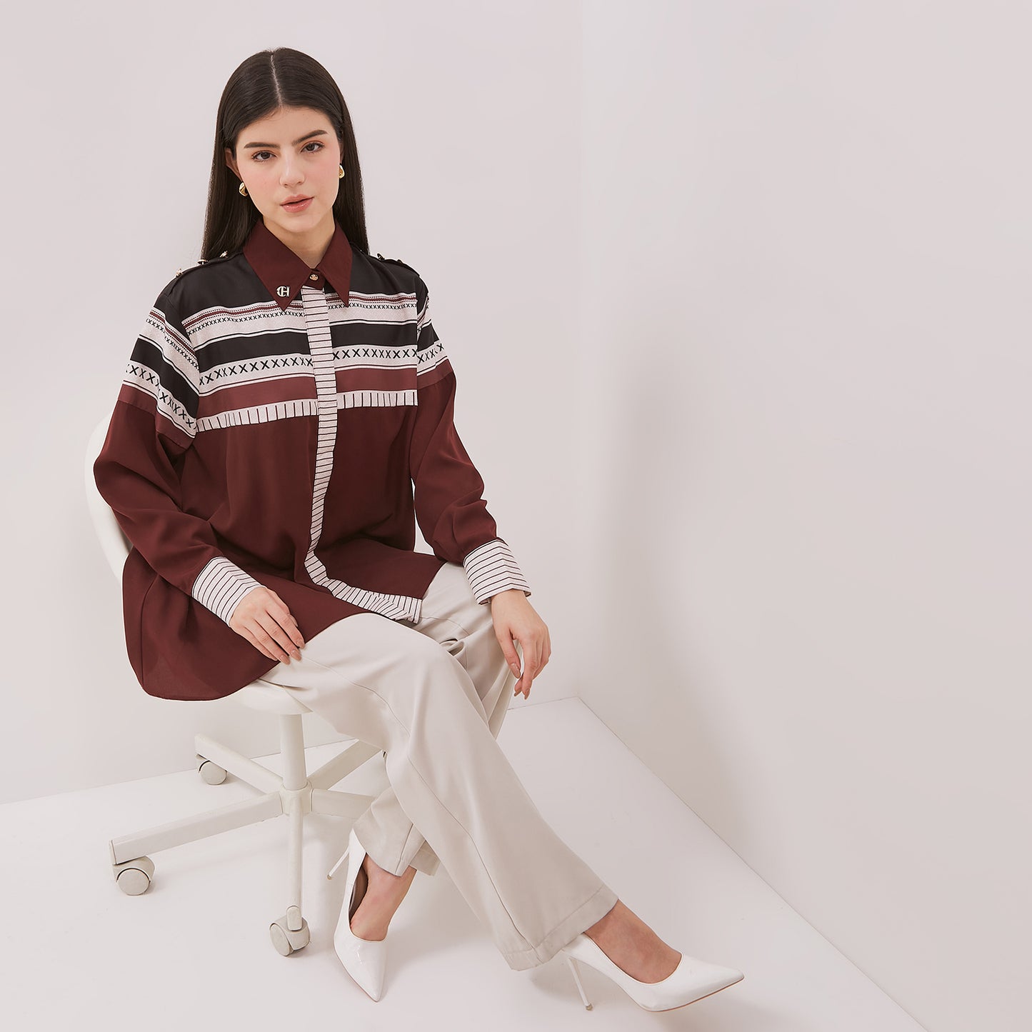 Chanté - Galla Shirt in Maroon
