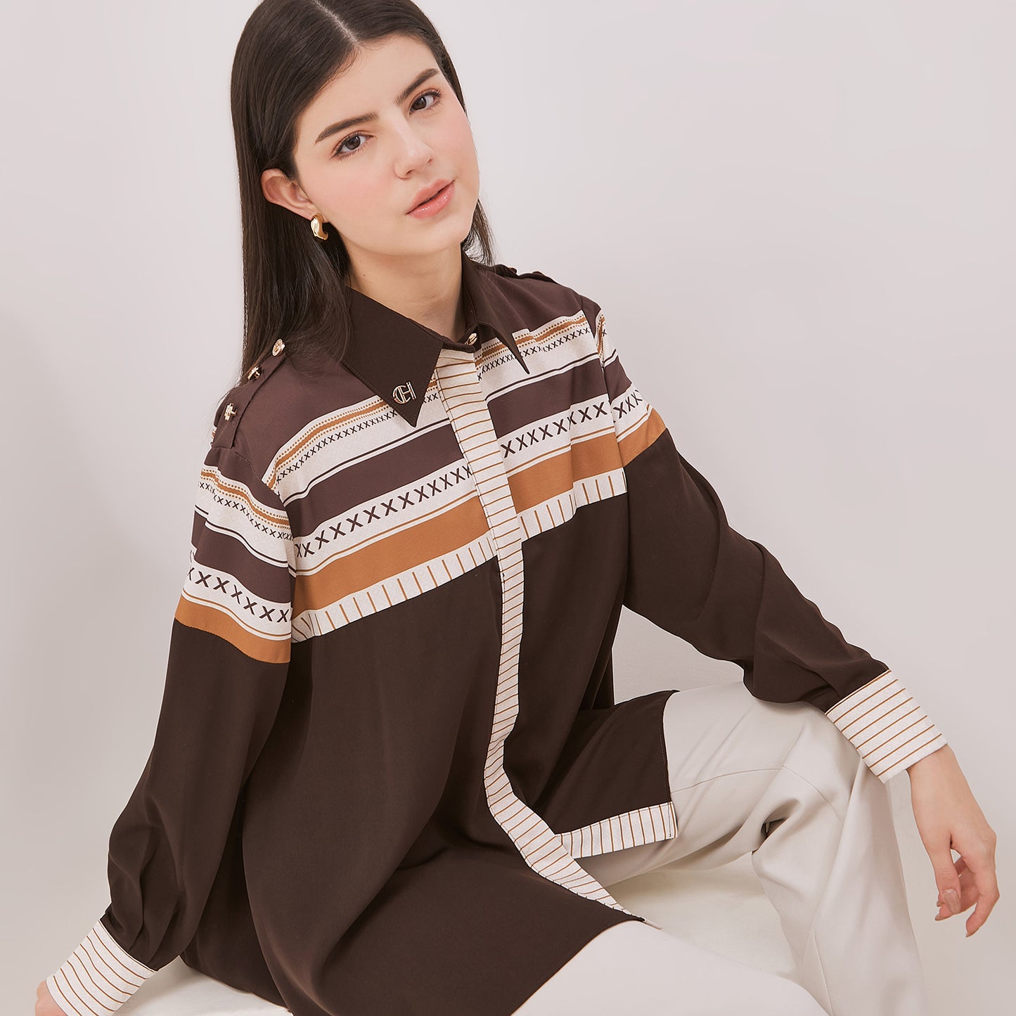Chanté - Galla Shirt in Dark Choco