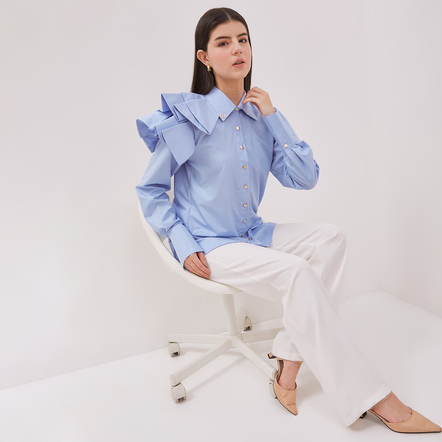Chanté - Elaina Shirt in Baby Blue
