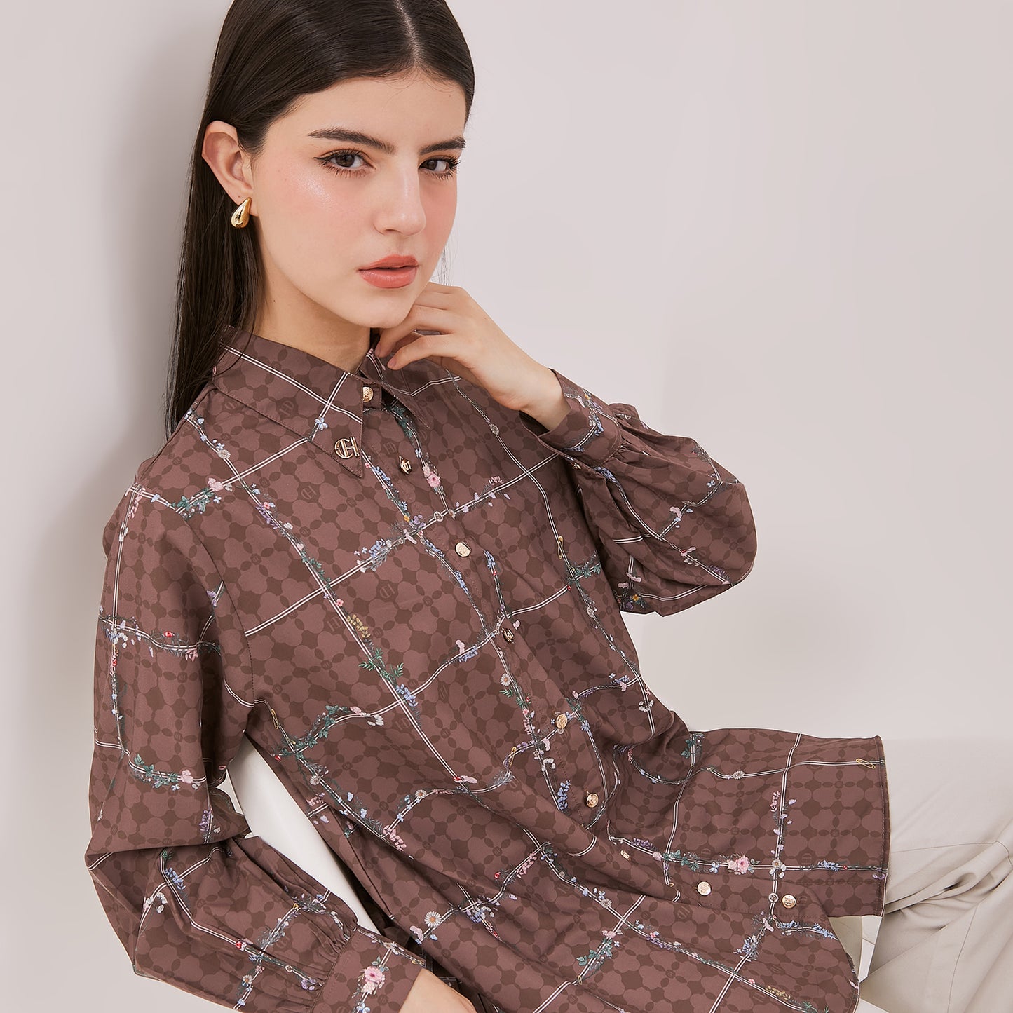 Chanté - Hadia Shirt in Dark Choco