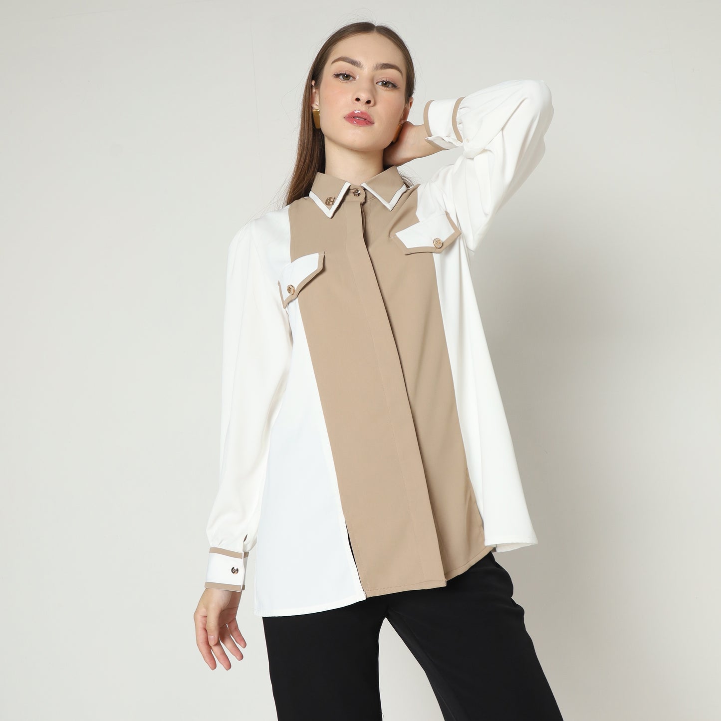 Chanté - Herina Shirt in Ivory Sand