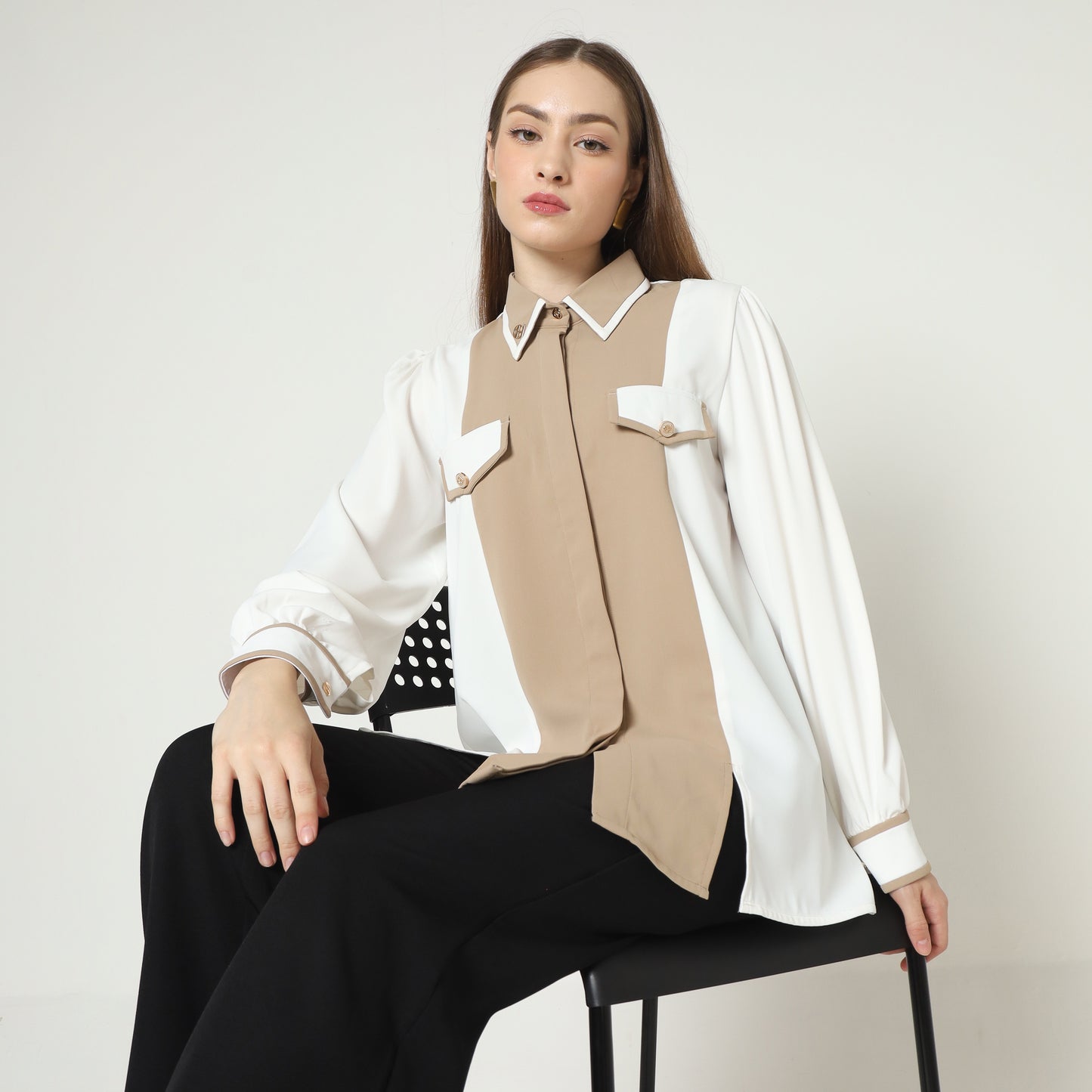 Chanté - Herina Shirt in Ivory Sand