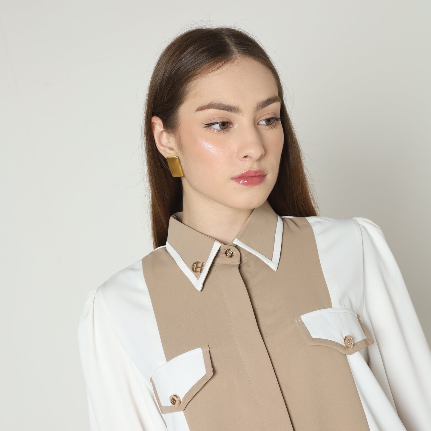 Chanté - Herina Shirt in Ivory Sand
