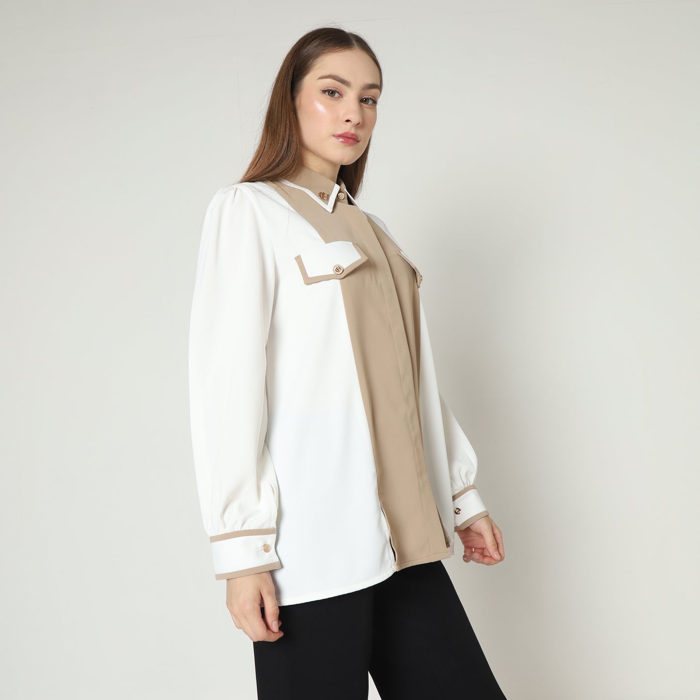 Chanté - Herina Shirt in Ivory Sand