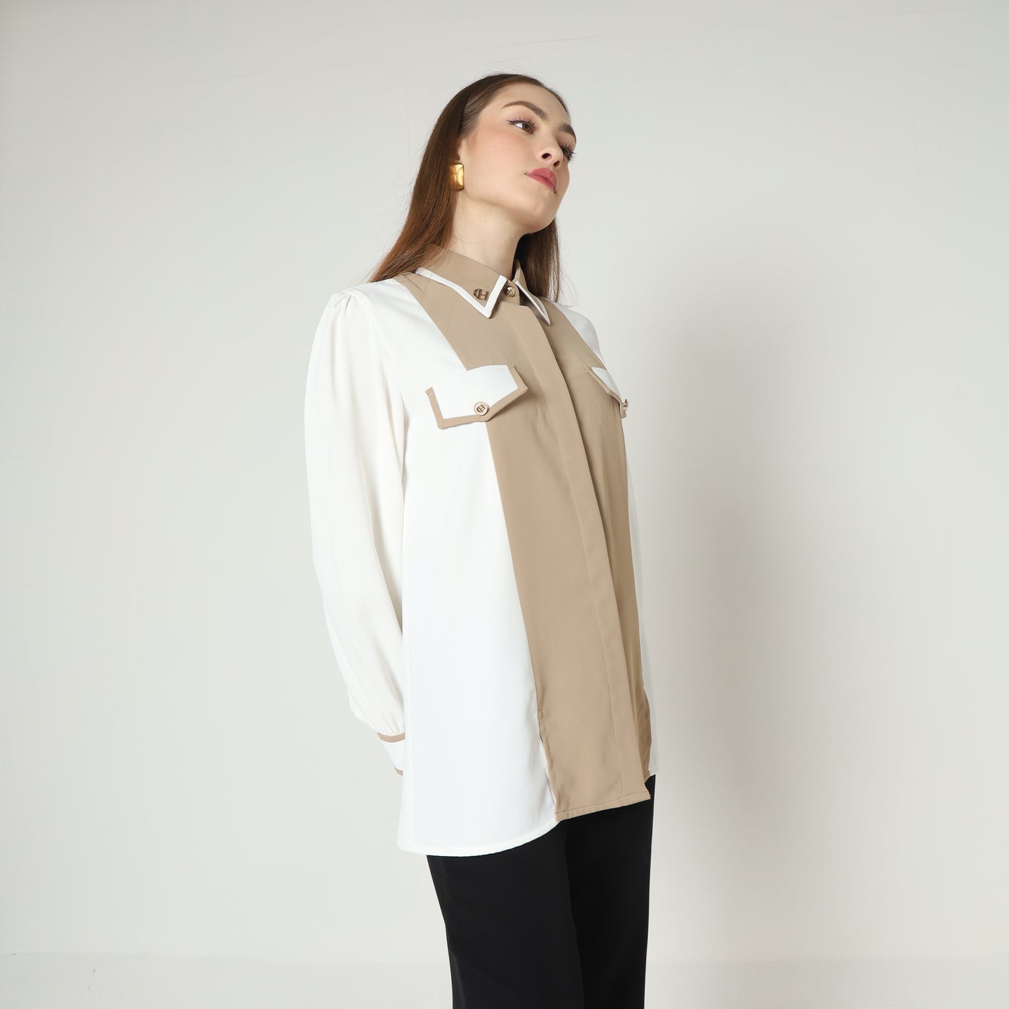 Chanté - Herina Shirt in Ivory Sand
