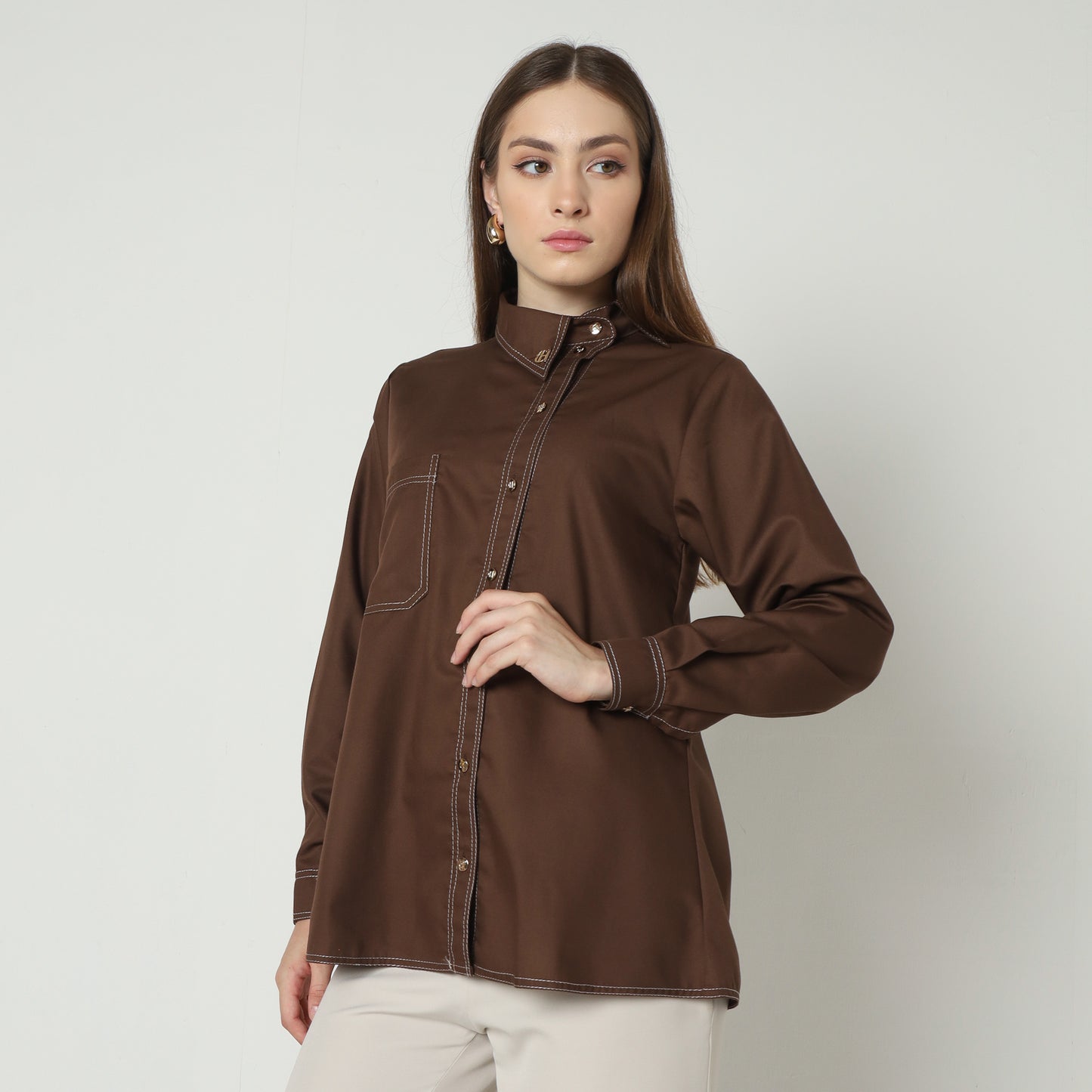 Chanté - Ivanka Shirt in Coffee