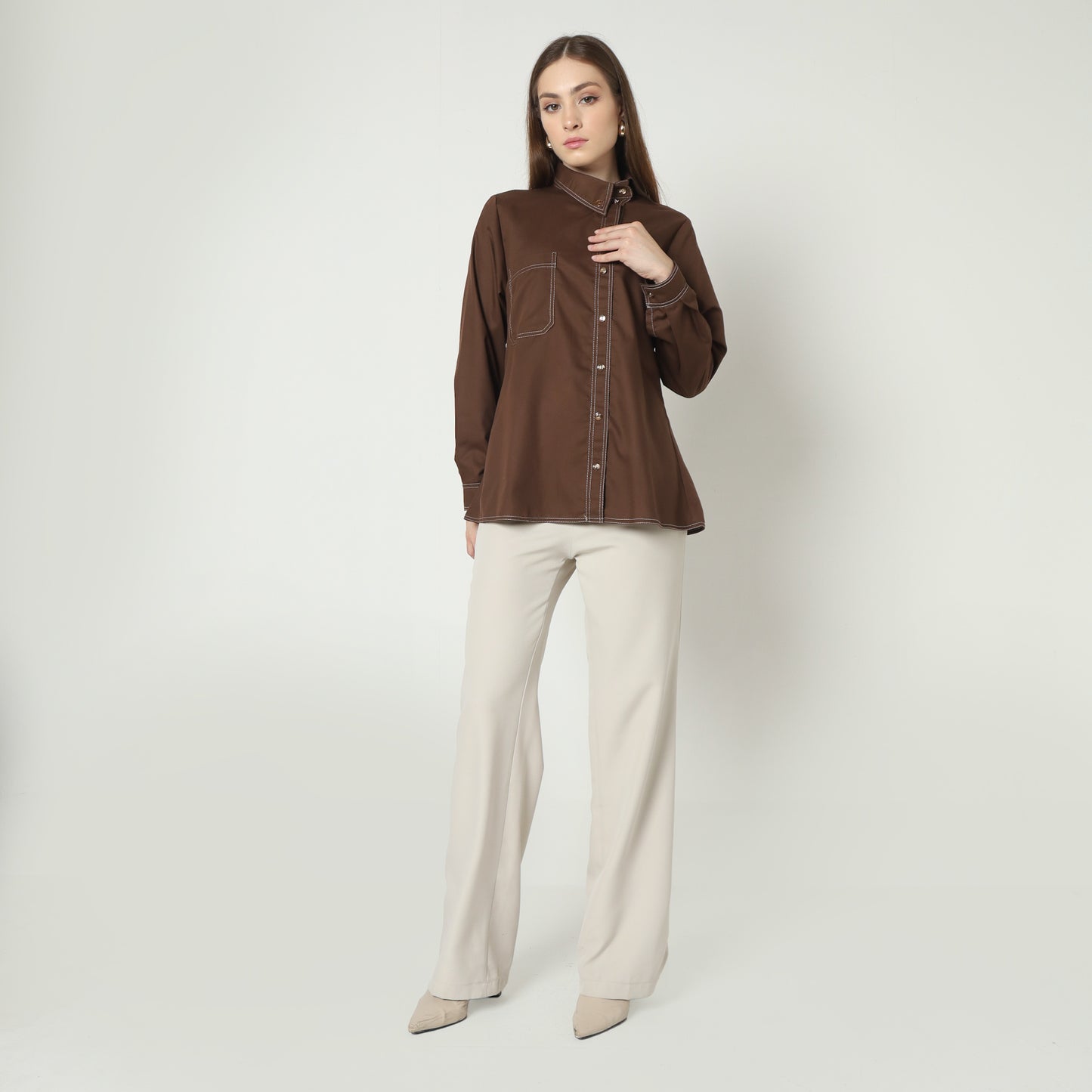 Chanté - Ivanka Shirt in Coffee