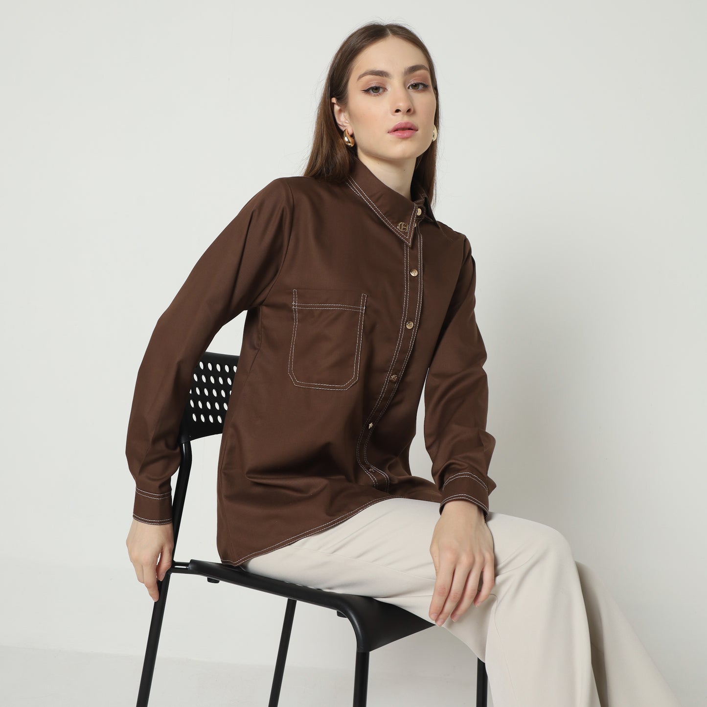 Chanté - Ivanka Shirt in Coffee