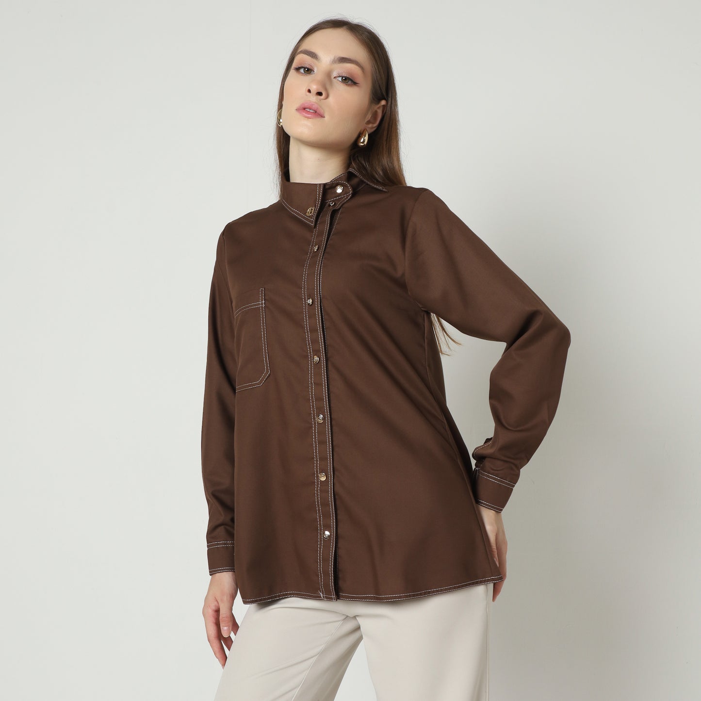 Chanté - Ivanka Shirt in Coffee