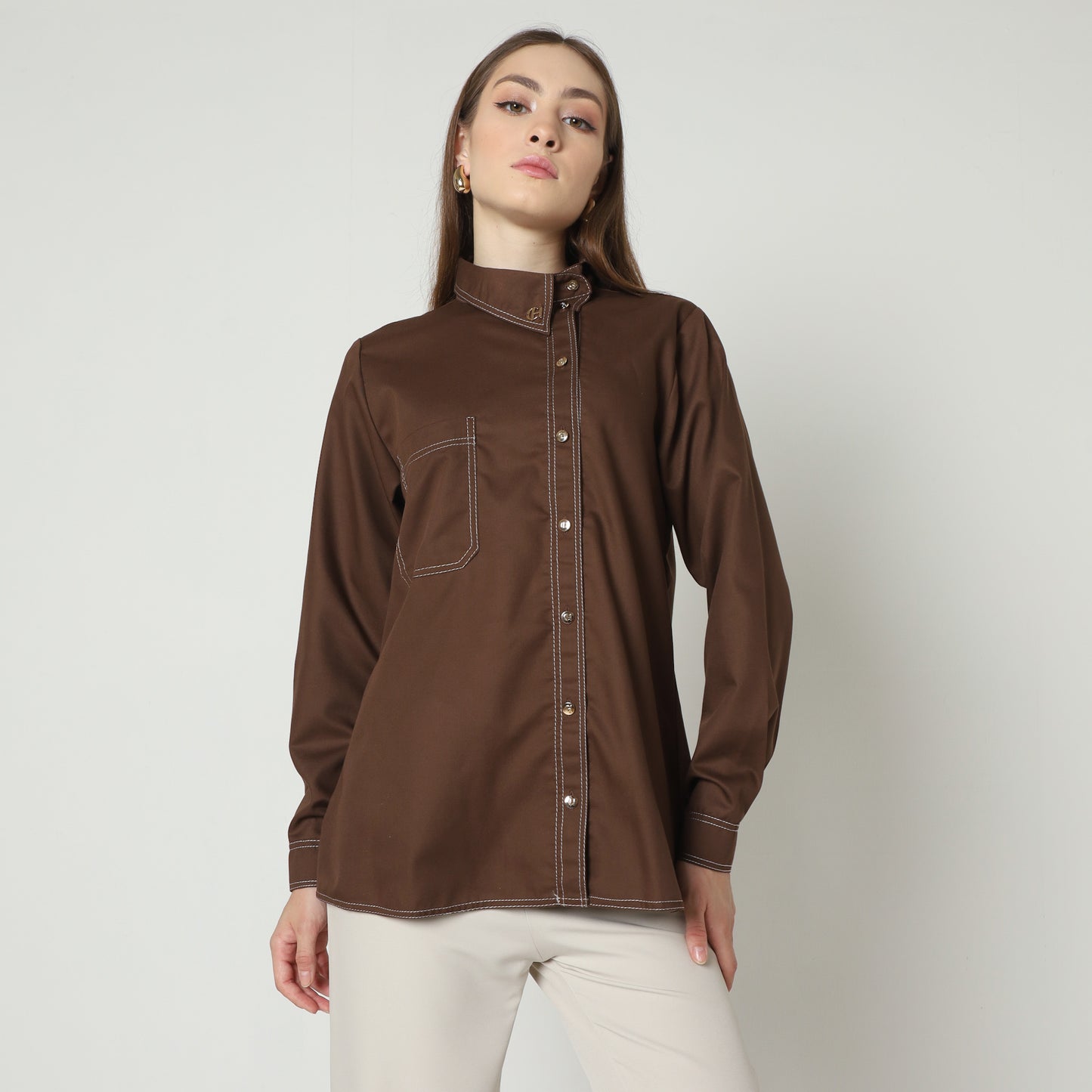 Chanté - Ivanka Shirt in Coffee