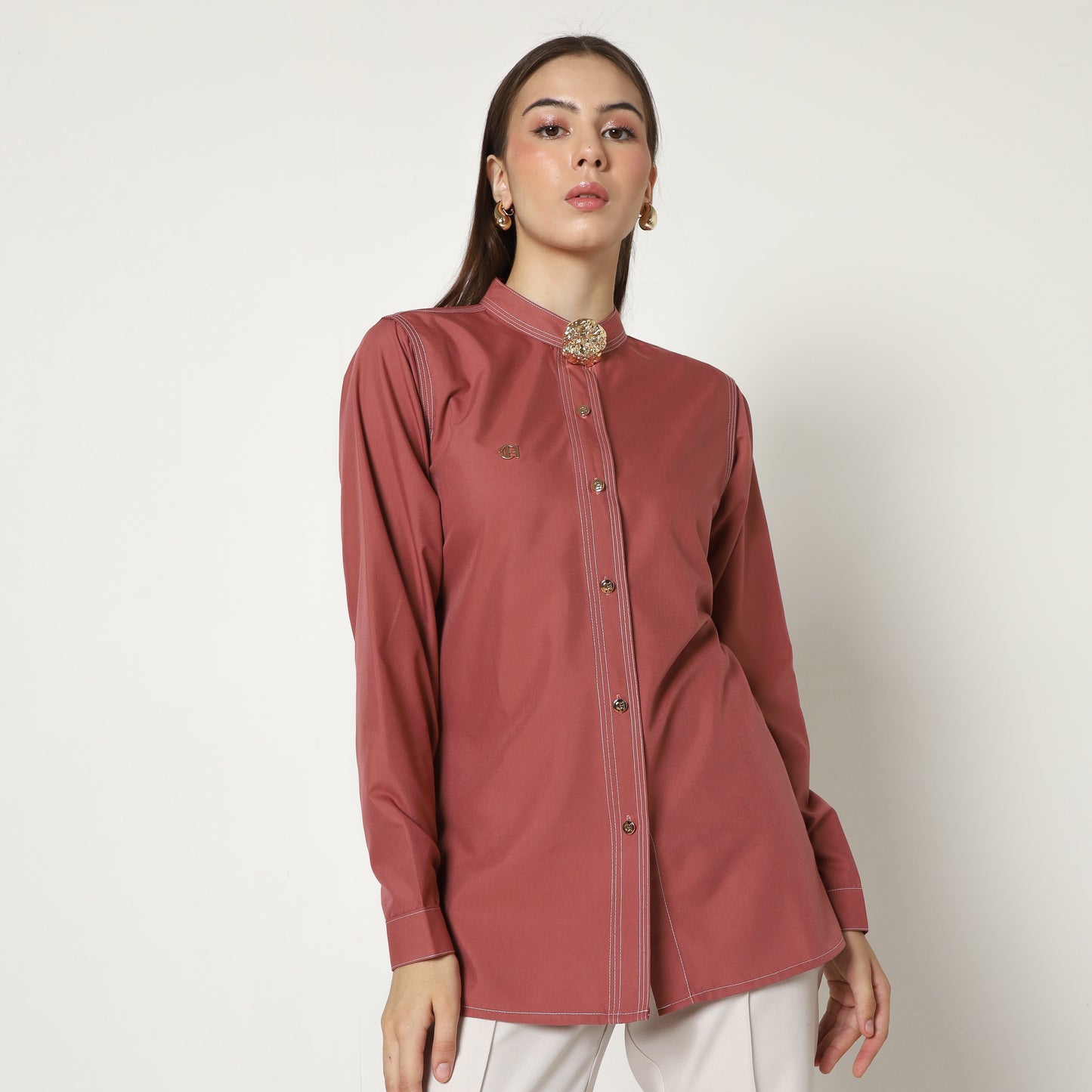 Chanté - Macy Shirt in Dark Rose