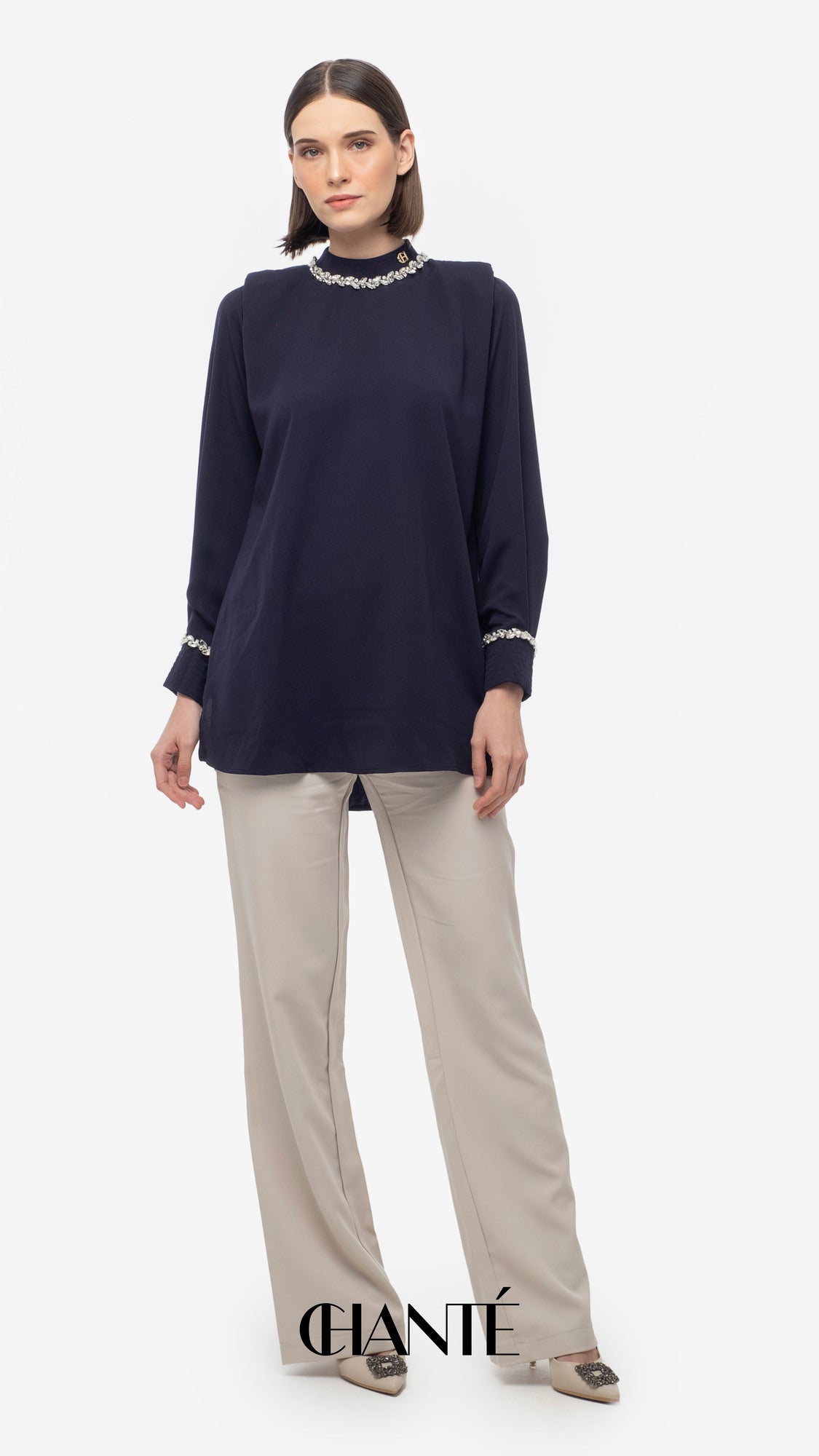 Atiya Blouse - Navy