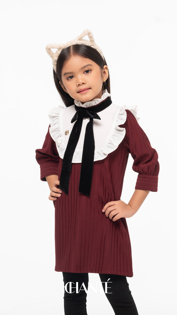 Claire Girl Dress - Maroon