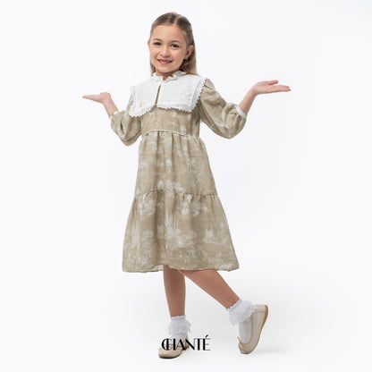 Blanca Girl Dress - Sand