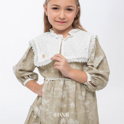 Blanca Girl Dress - Sand