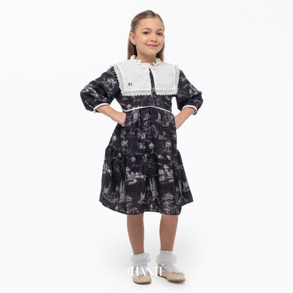 Blanca Girl Dress - Black