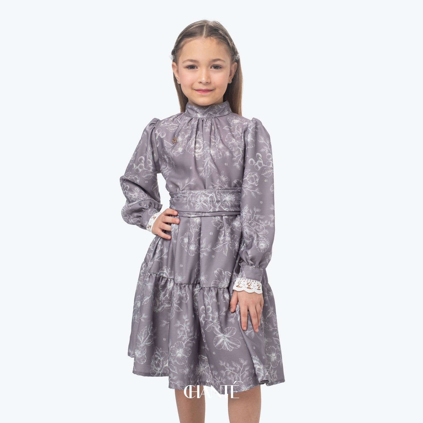 Asha Girl Dress - Grey