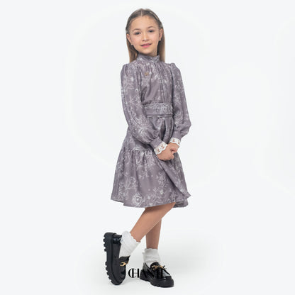 Asha Girl Dress - Grey