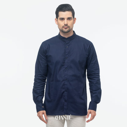 Aza Men Shirt - Navy