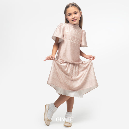 Dalia Girl Dress - Almond