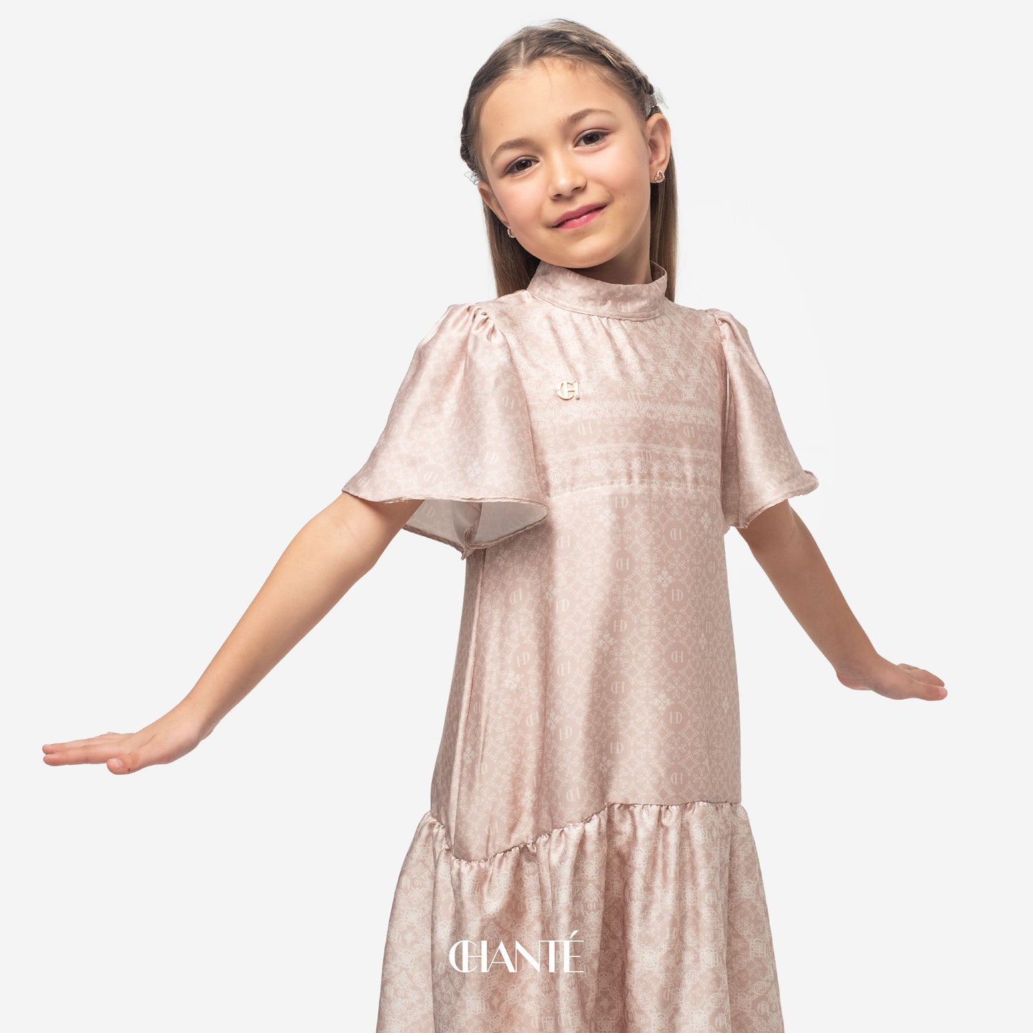 Dalia Girl Dress - Almond