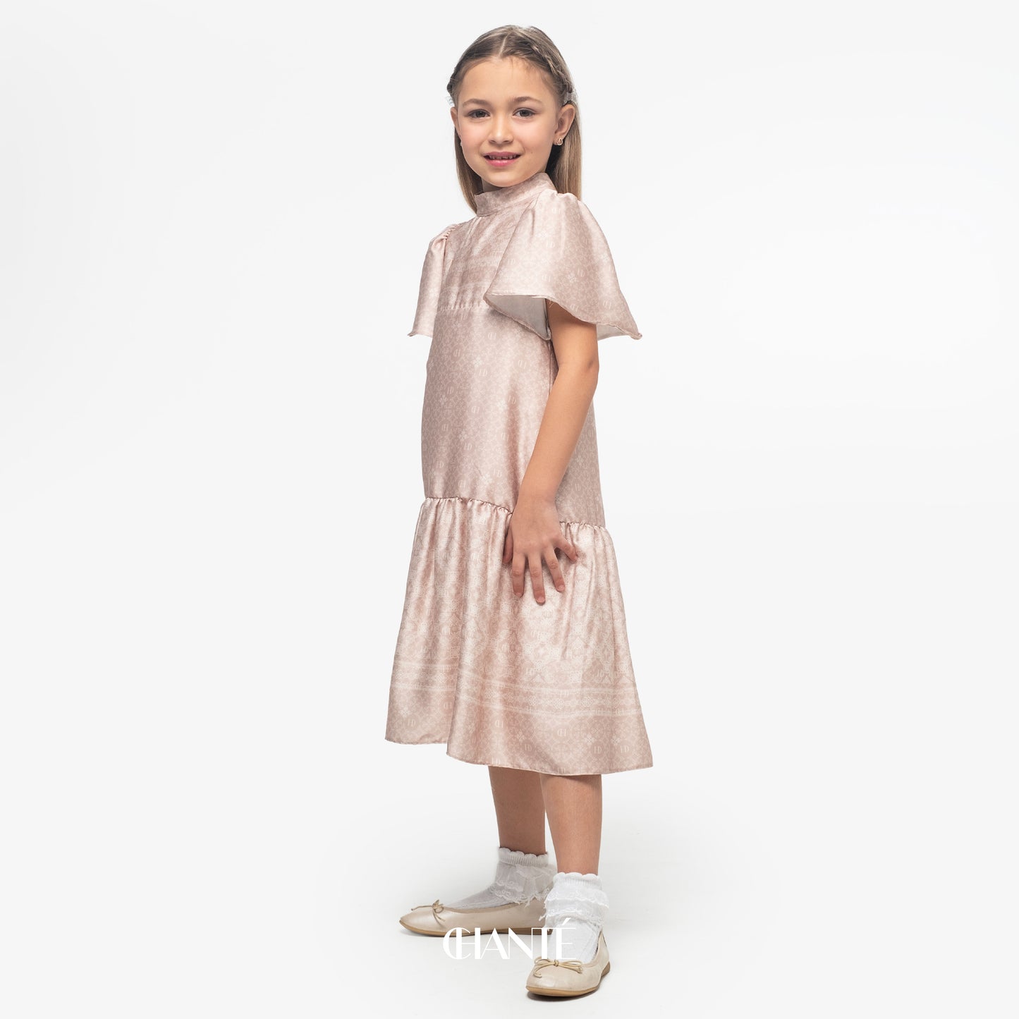 Dalia Girl Dress - Almond