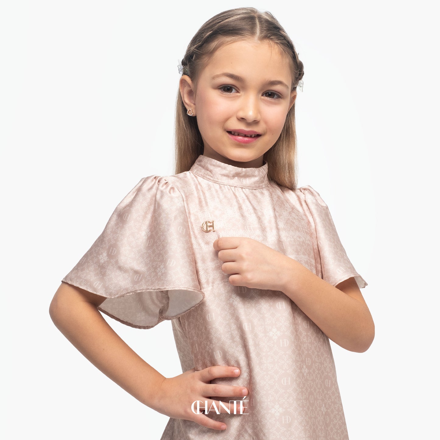 Dalia Girl Dress - Almond