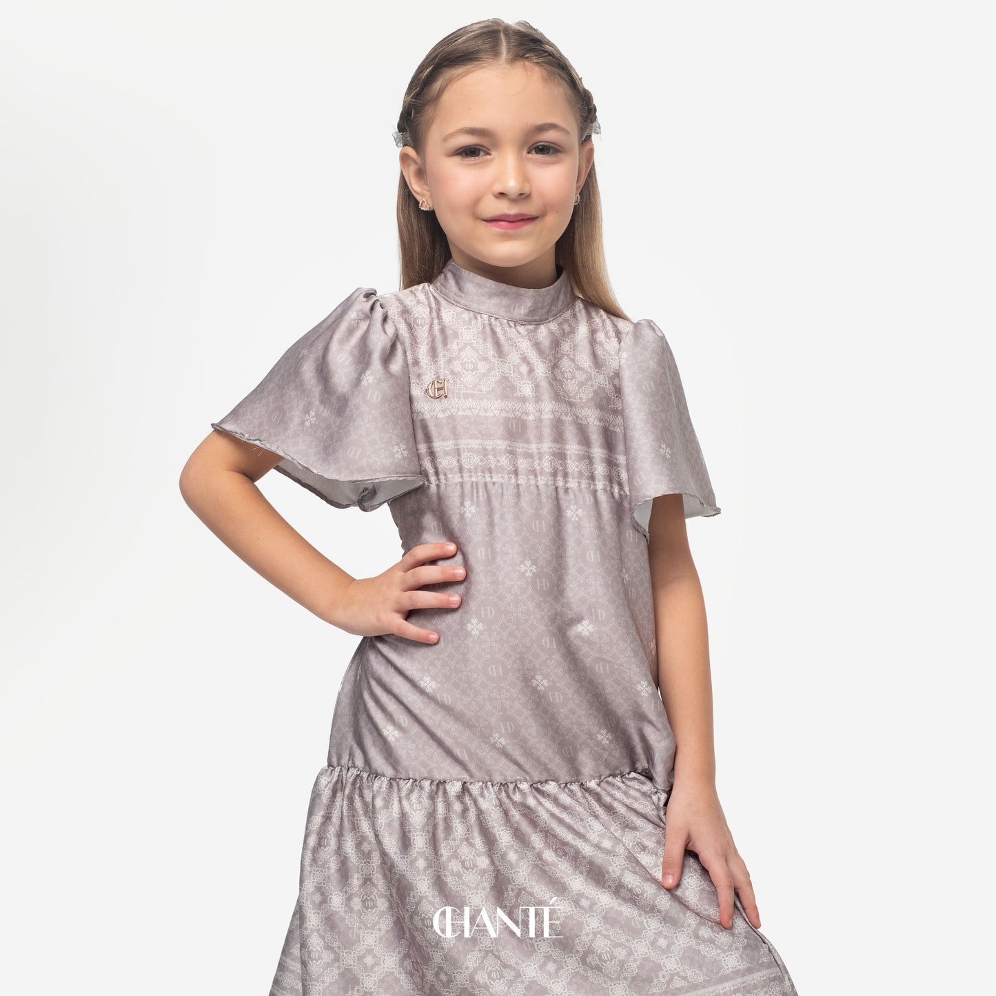 Dalia Girl Dress - Grey