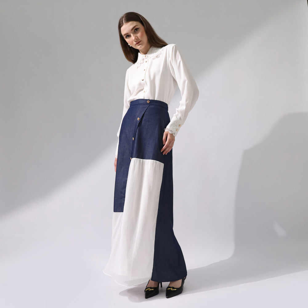 Chanté - Cara Skirt in Denim White