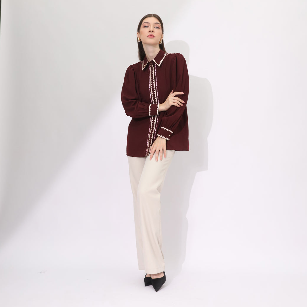 Chanté - Hadley Shirt in Maroon