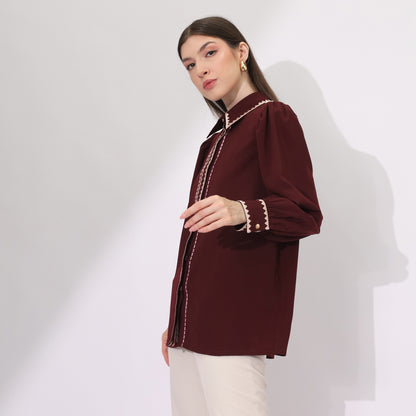 Chanté - Hadley Shirt in Maroon