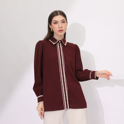 Chanté - Hadley Shirt in Maroon