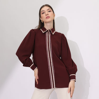 Chanté - Hadley Shirt in Maroon