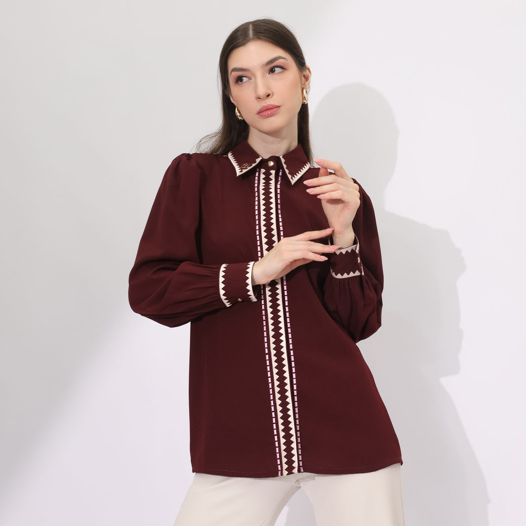 Chanté - Hadley Shirt in Maroon