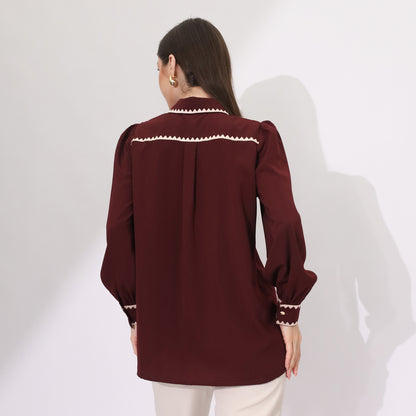 Chanté - Hadley Shirt in Maroon