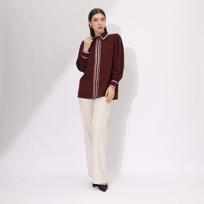 Chanté - Hadley Shirt in Maroon