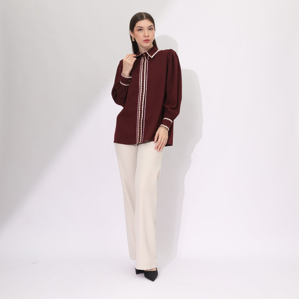 Chanté - Hadley Shirt in Maroon