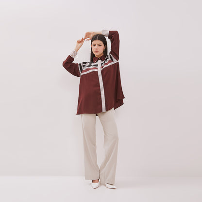 Chanté - Galla Shirt in Maroon
