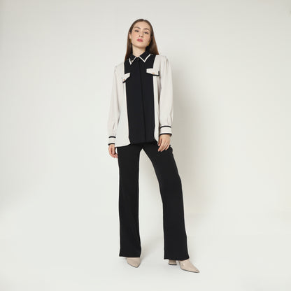 Chanté - Herina Shirt in Oat Black